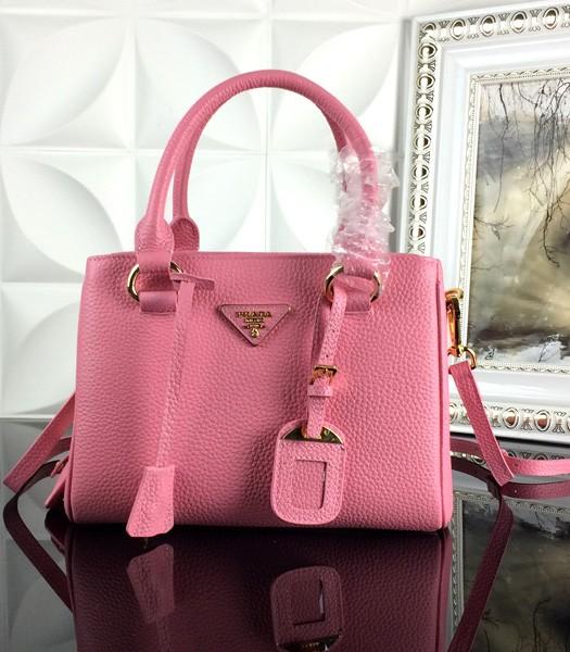 Prada Classic BN2963 Litchi Veins Leather Handbag In Cherry Pink