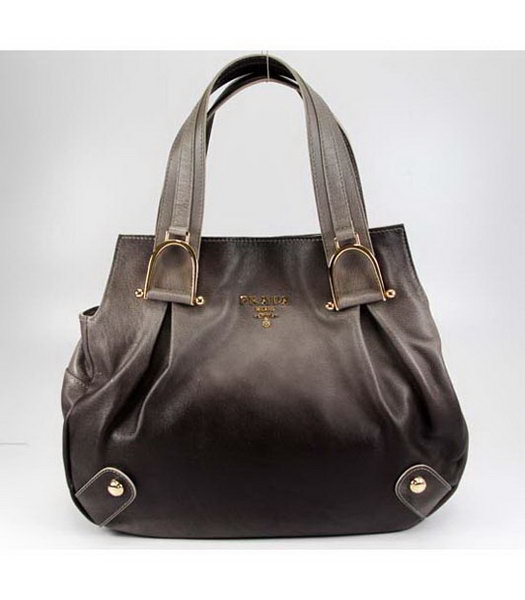 Prada Colorful Shoulder Bag Grey_Black Leather