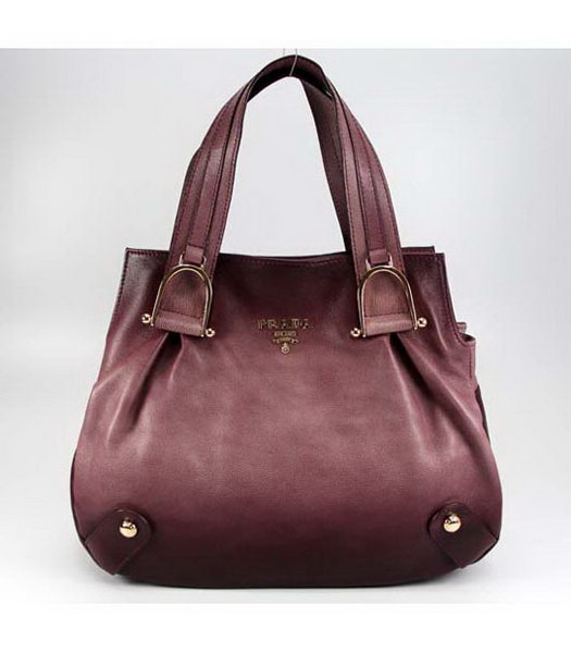 Prada Colorful Shoulder Bag Purple_Black Leather