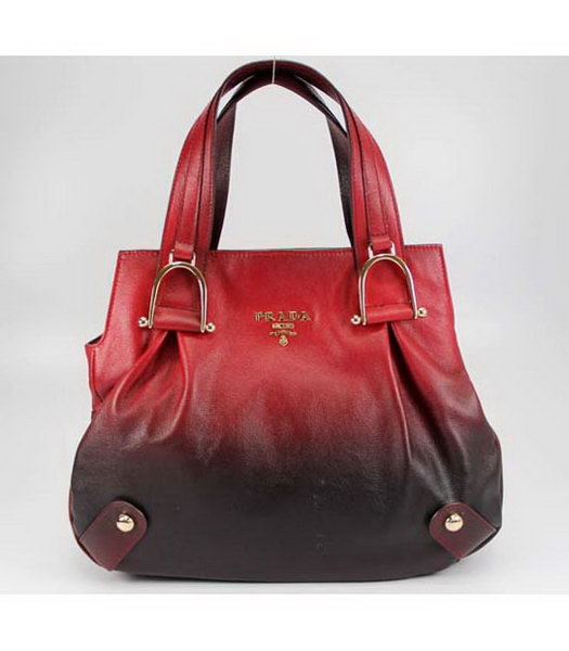 Prada Colorful Shoulder Bag Red_Black Leather