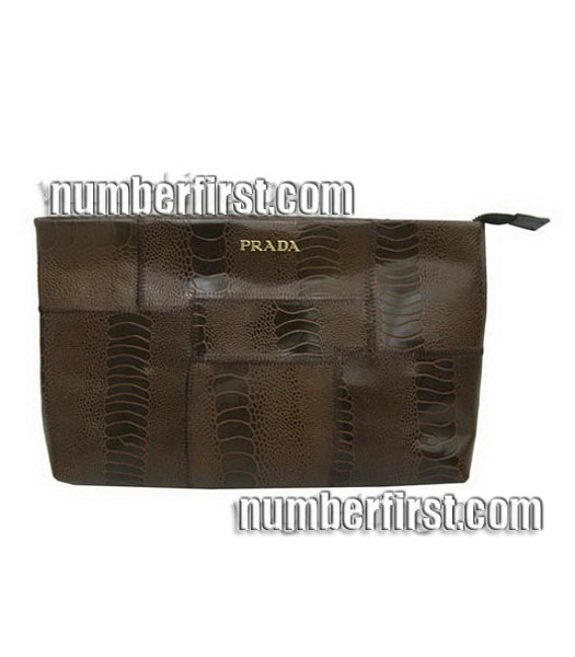 Prada Colors Leather Crocodile Veins Clutch Bag -1-5