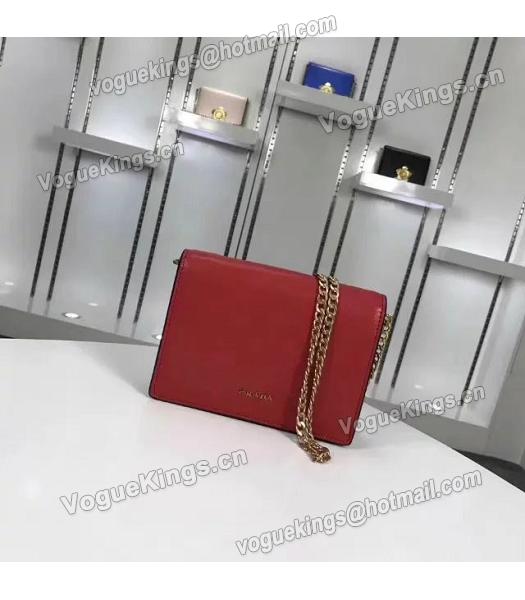 Prada Corolle Red Leather Flower Decorative Chains Bag-1