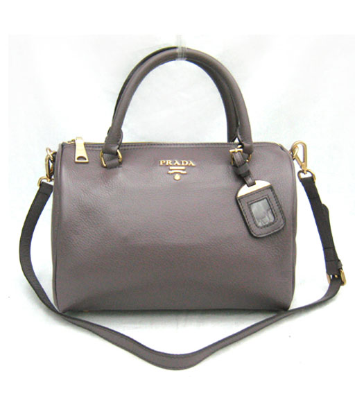 Prada Cowhide Leather Tote Bag in Dark Grey_BL0610
