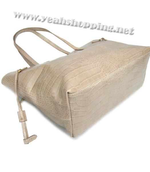 Prada Croco Veins Leather Saffiano Tote Bag Camel-2