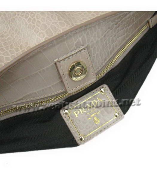 Prada Croco Veins Leather Saffiano Tote Bag Camel-6