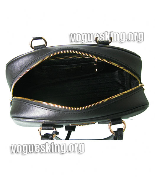 Prada Cross Veins Leather Top Handle Bag Black-5
