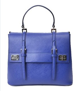 Prada Cross Veins Lux Double Satchel Bag Blue