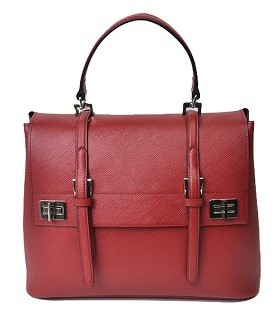 Prada Cross Veins Lux Double Satchel Bag Red