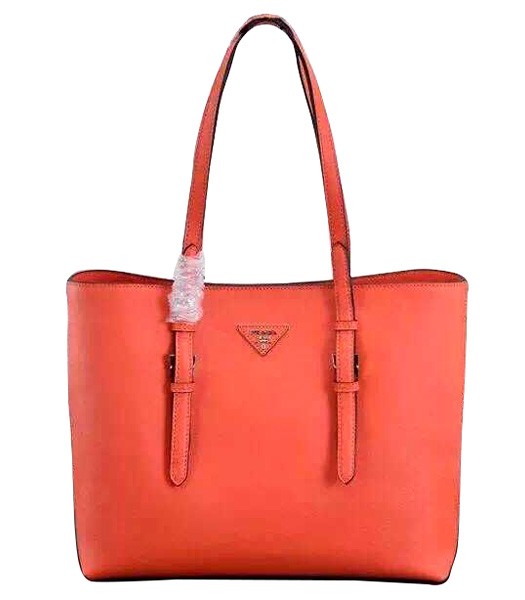 Prada Cross Veins Top Handle Bag 5133 With Orange Leather