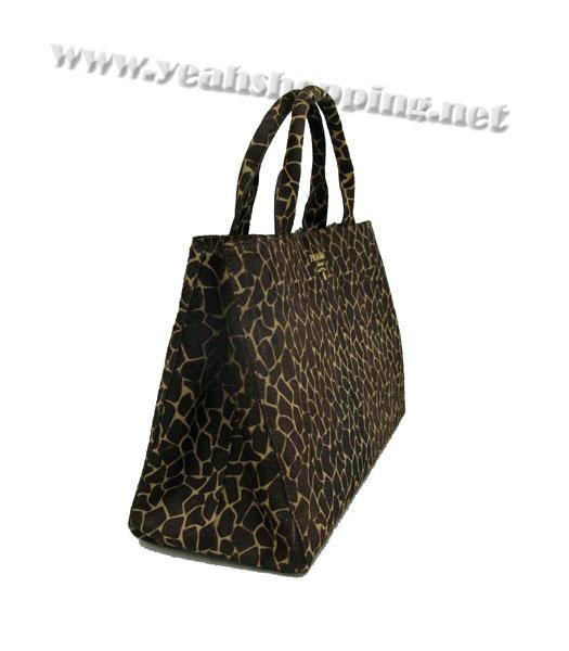 Prada Dark Coffee Deer Hair Bag with Leather Trim-2