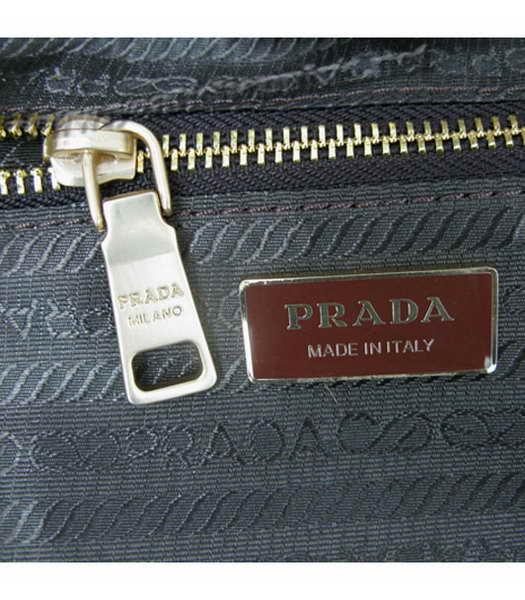 Prada Dark Coffee Deer Hair Bag with Leather Trim-5