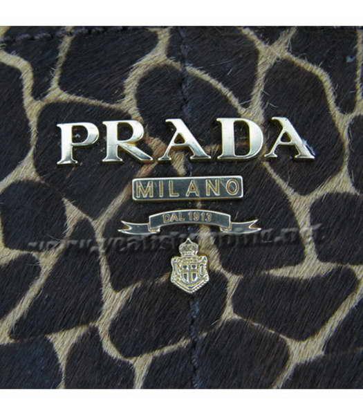 Prada Dark Coffee Deer Hair Bag with Leather Trim-6