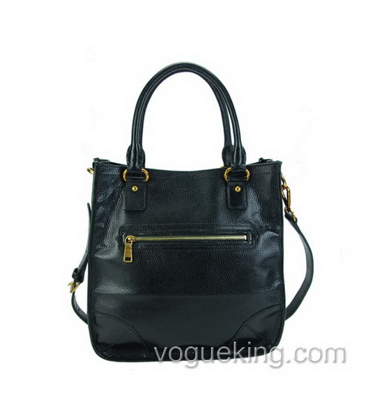 Prada Deerskin Black Leather Tote Handbag-1