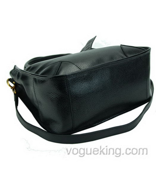 Prada Deerskin Black Leather Tote Handbag-3