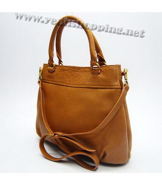 Prada  Earth Yellow Leather Tote Bag-2