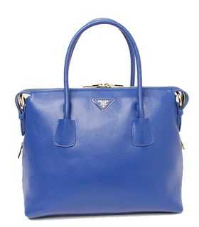 Prada Electric Blue Original Leather Top Handle Bag