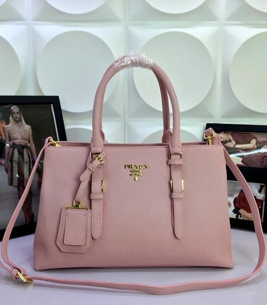 Prada Feminine Saffiano Cuir Tote Bag BN3919 With Pink Litchi Veins