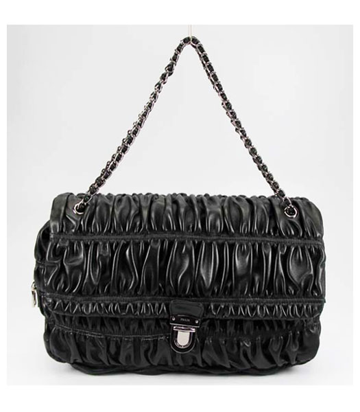 Prada Gaufre Nappa Leather Handbag Black