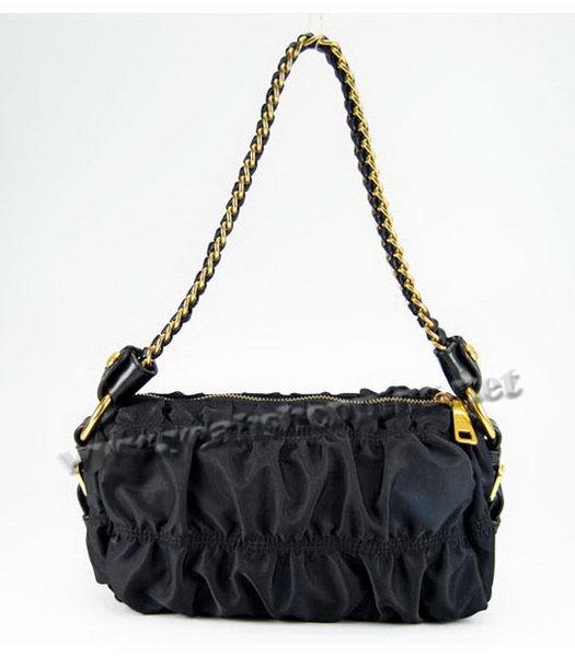 Prada Gaufre Nylon Shoulder Bag in Black-3