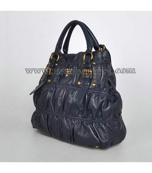 Prada Gaufre Nylon Tote Bag in Dark Blue-3