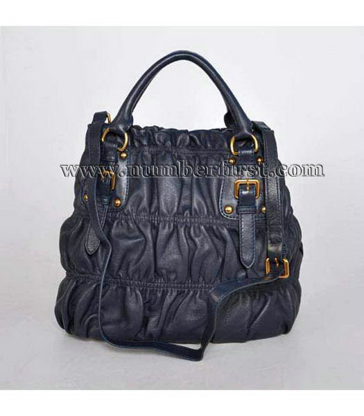 Prada Gaufre Nylon Tote Bag in Dark Blue-4