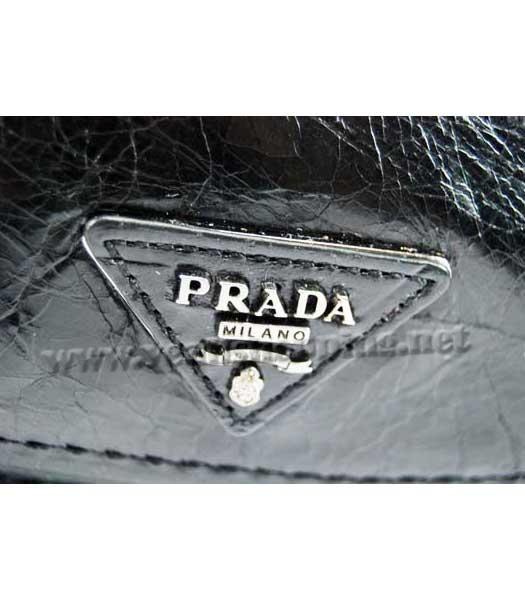 Prada Genuine Leather Shoulder Bag Black_Fuchsia-4