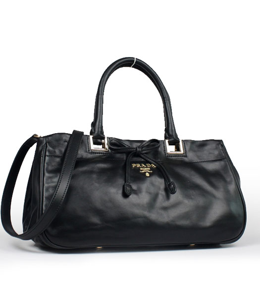 Prada Korea Napa Calfskin Leather Handbag Black