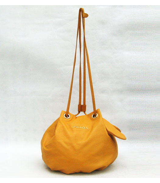 Prada Lamskin Balloon Shoulder Bag Apricot