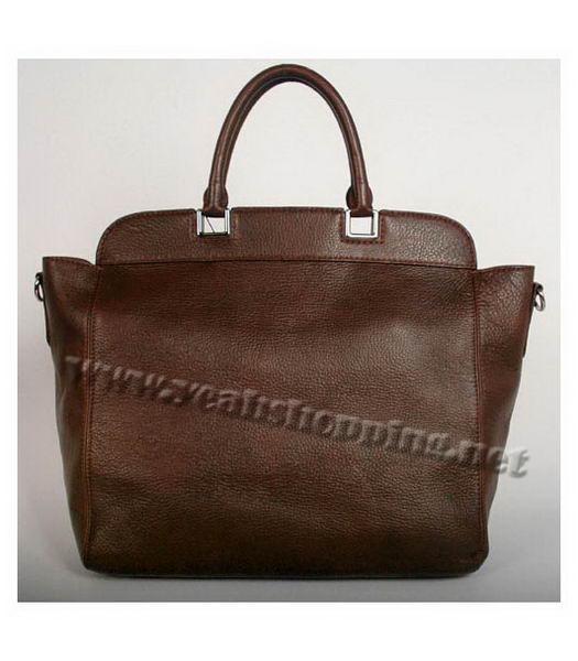 Prada Large Calf Leather Tote Bag Coffee-2