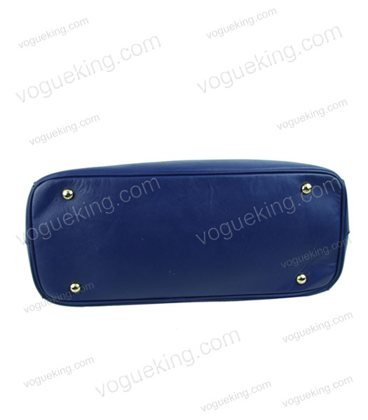 Prada Large Saffiano Blue Calfskin Leather Tote Handbag-3