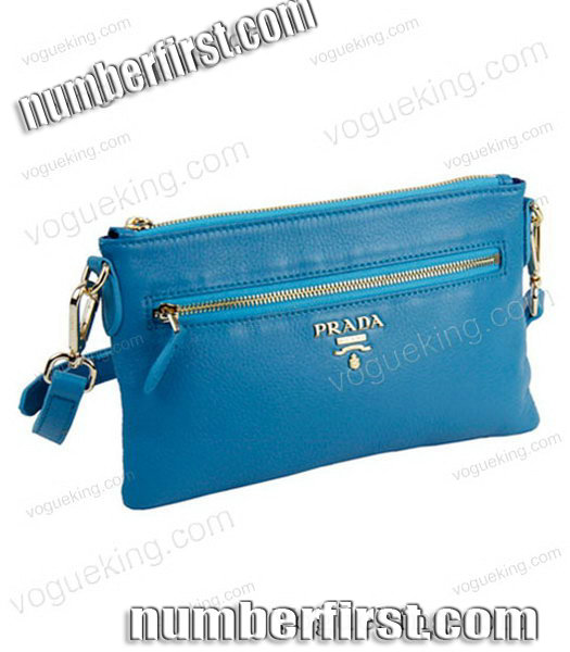 Prada Light Blue Leather Messenger Bag-3