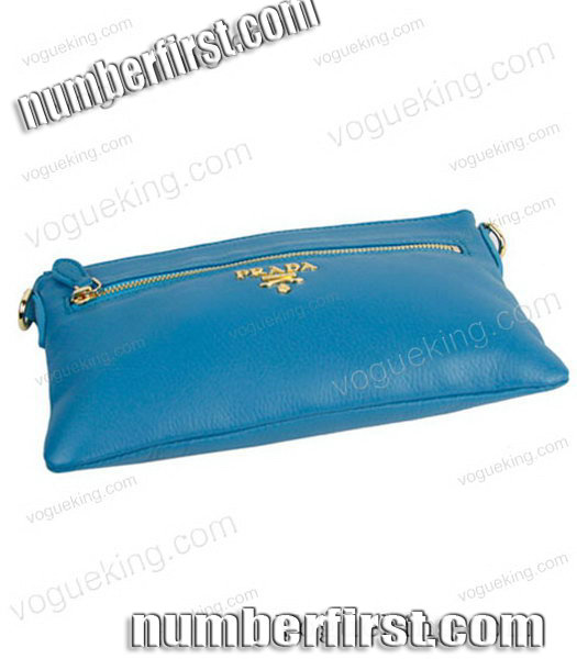 Prada Light Blue Leather Messenger Bag-4