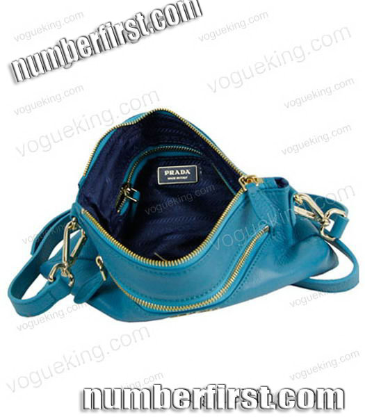 Prada Light Blue Leather Messenger Bag-5