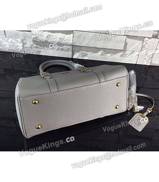 Prada Litchi Veins Calfskin Leather Tote Bag BN2966 Grey-6