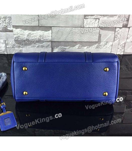 Prada Litchi Veins Calfskin Leather Tote Bag BN2966 Sapphire Blue-2