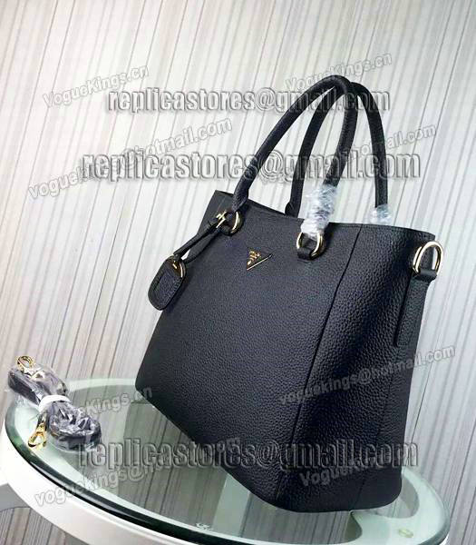 Prada Litchi Veins Cow Leather Handbag BR2969 Black-1