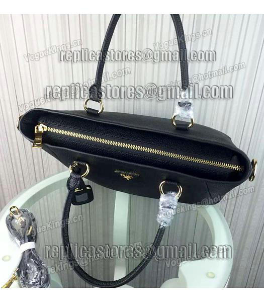 Prada Litchi Veins Cow Leather Handbag BR2969 Black-3