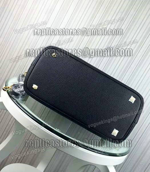 Prada Litchi Veins Cow Leather Handbag BR2969 Black-4