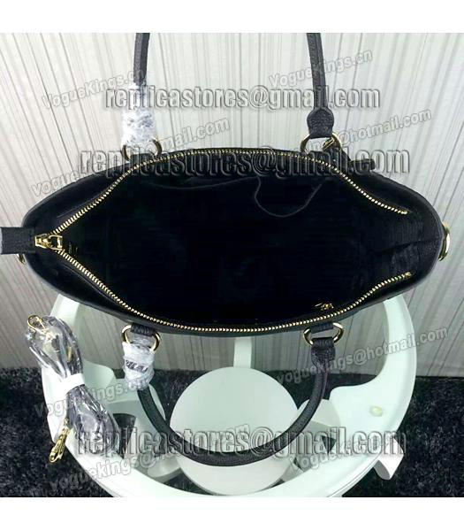Prada Litchi Veins Cow Leather Handbag BR2969 Black-5