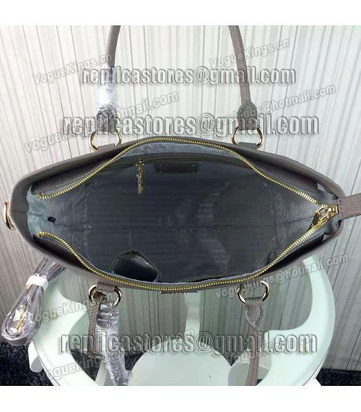 Prada Litchi Veins Cow Leather Handbag BR2969 Grey-6