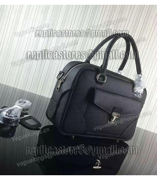 Prada Litchi Veins Cow Leather Tote Bags 1B006 Black-1