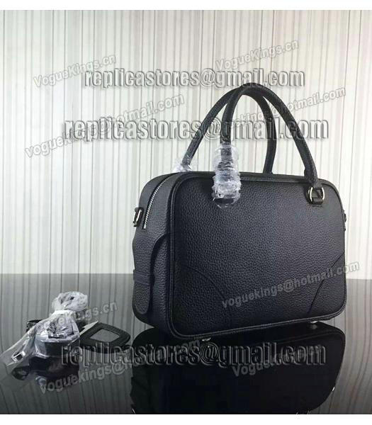 Prada Litchi Veins Cow Leather Tote Bags 1B006 Black-2