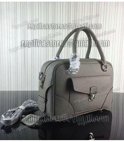Prada Litchi Veins Cow Leather Tote Bags 1B006 Grey-1