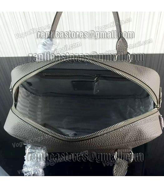 Prada Litchi Veins Cow Leather Tote Bags 1B006 Grey-5
