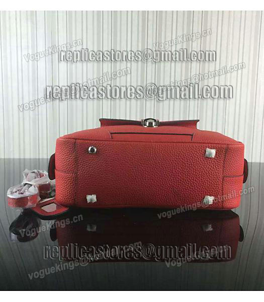 Prada Litchi Veins Cow Leather Tote Bags 1B006 Red-3