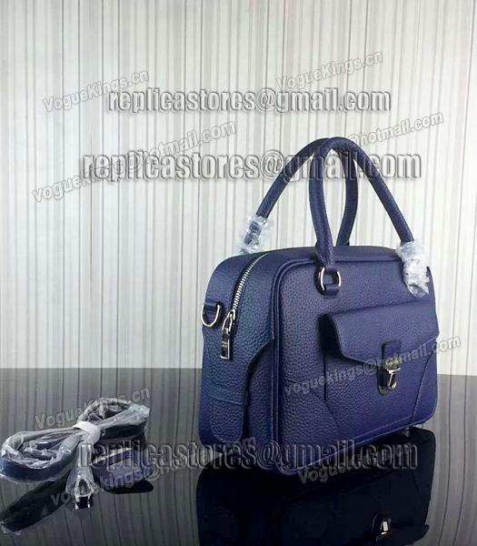 Prada Litchi Veins Cow Leather Tote Bags 1B006 Sapphire Blue-1