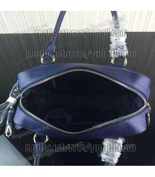 Prada Litchi Veins Cow Leather Tote Bags 1B006 Sapphire Blue-4