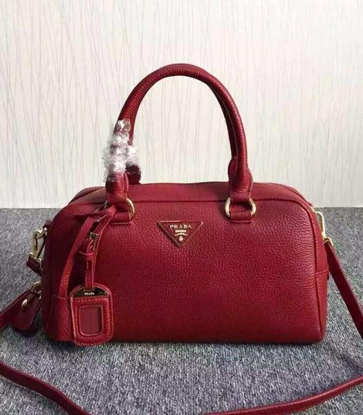 Prada Litchi Veins Leather Tote Bag BN3918 In Red