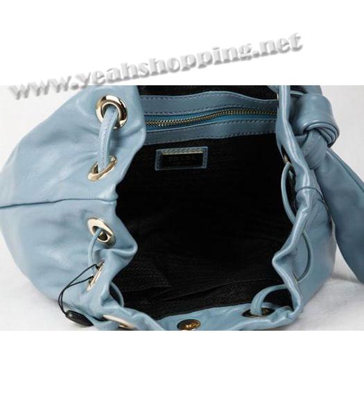 Prada Long Strap Bag in Blue Leather-3