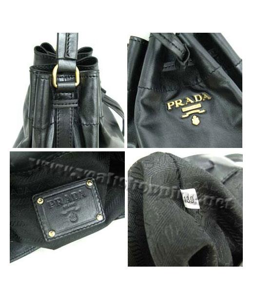Prada Madras Small Tote Bag Black Leather_BR3672-5